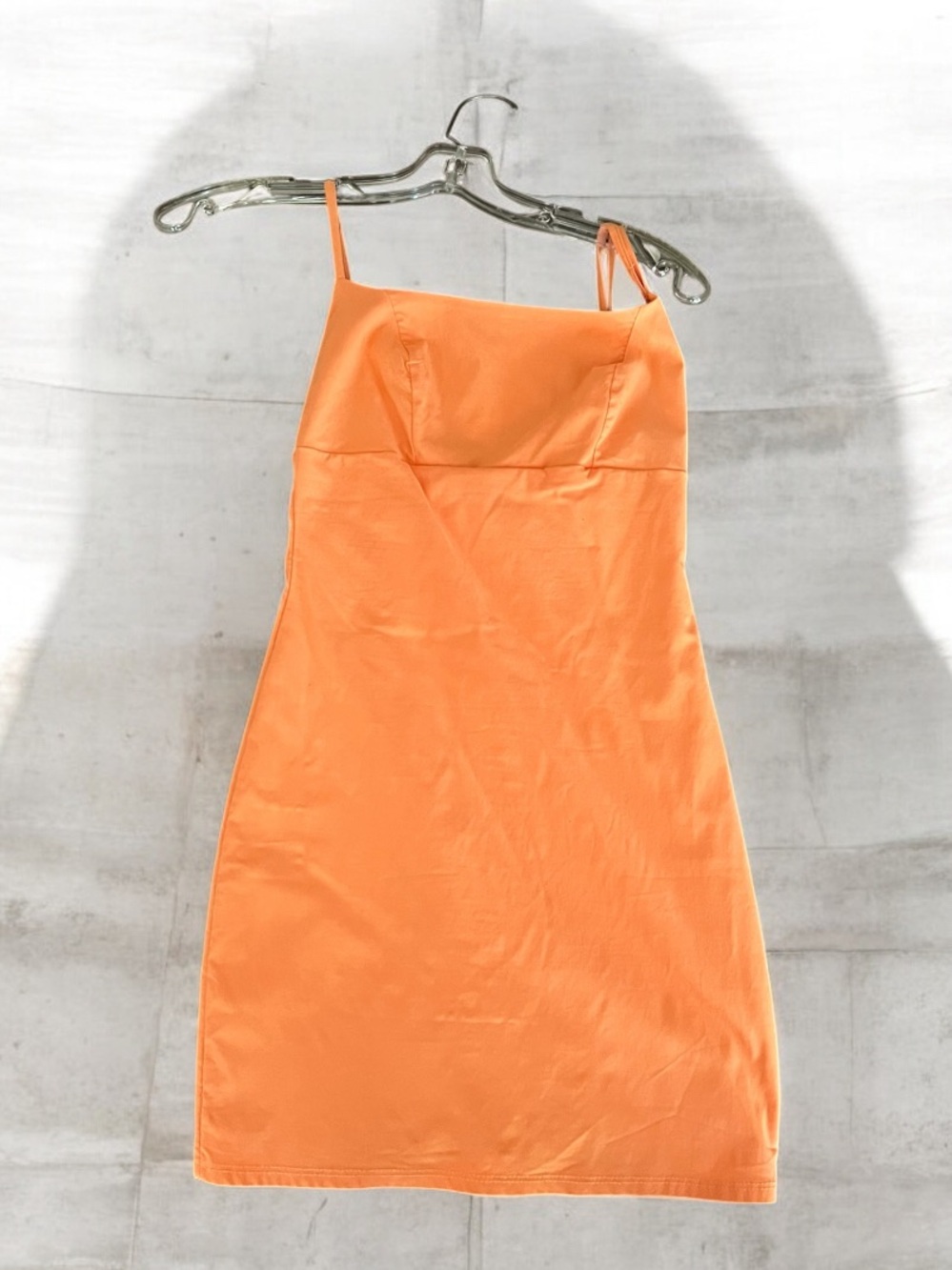 Blue blush S orange midi Sleeveless Square-Neck Orange Dress